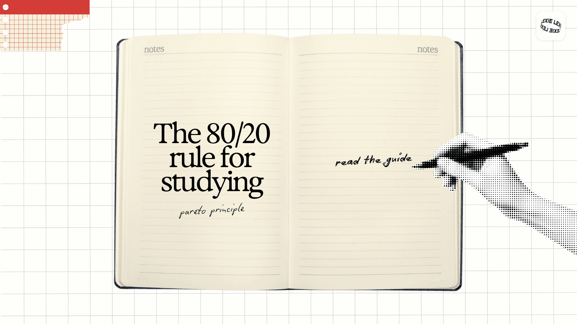 Illustration for the 80/20 rule for studying
